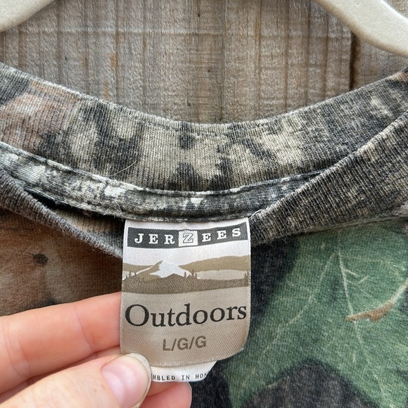 Vintage Jerzees Camouflage Long Sleeve Shirt size Large - Picture 2 of 5